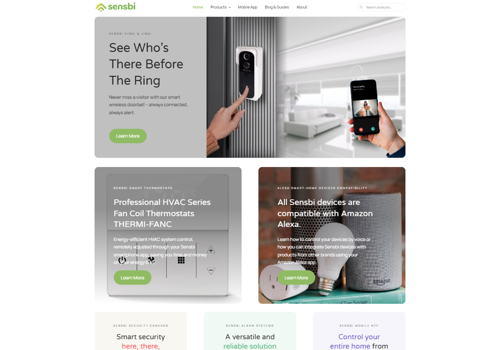 Web Design Package Example: Sensbi: Elevating Smart Living