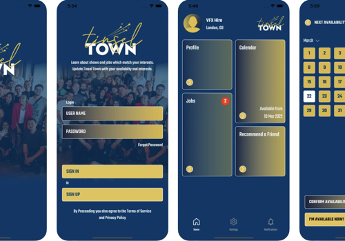 Mobile App Development Package Example: Tinsel Town App by VFX Hire