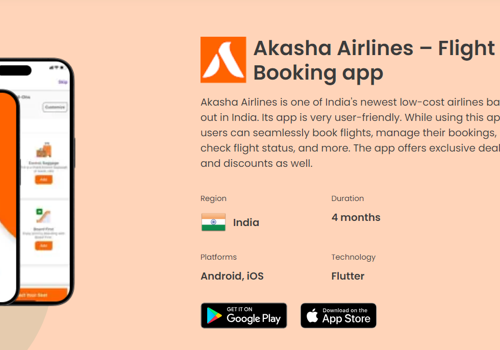 Mobile App Development Package Example: Akasha Airlines – Flight Booking app