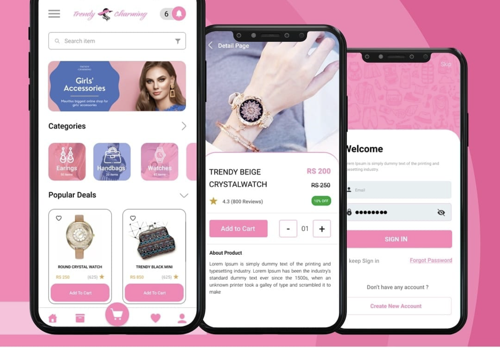 Mobile App Development Package Example: TrendyCharming Mobile Apps