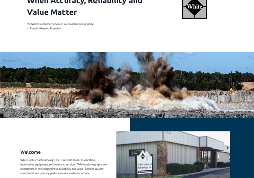 Web Design Package Example: Project with White Industrial Seismology, Inc.
