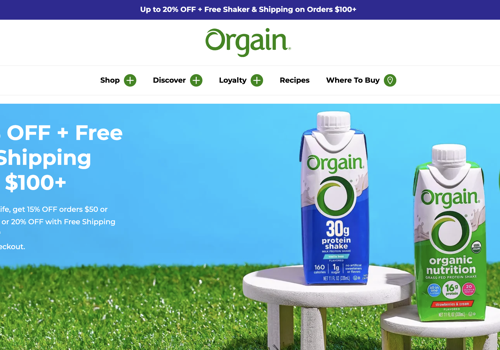 Digital Strategy Package Example: Orgain: Ecommerce Marketing Product Photography