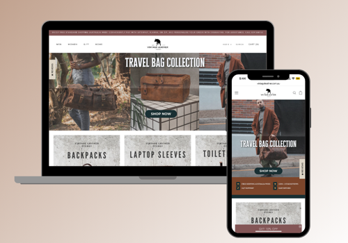 Web Development Package Example: Vintage Leather Website Development
