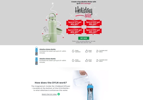 E-Commerce Development Package Example: Water bottle website