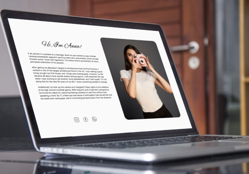 Web Development Package Example: Photographer’s website