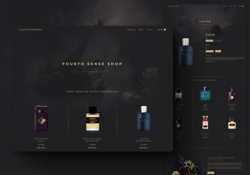 E-Commerce Development Package Example: Fourth Sense Shop - Online Shop for Fragrances