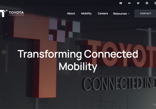 Web Design Package Example: Toyota Connected India - Website