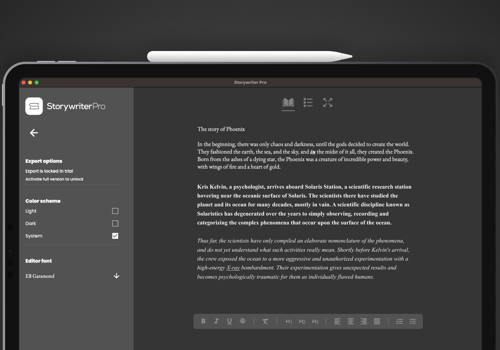 Mobile App Development Package Example: Storywriter Pro