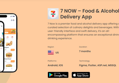 Mobile App Development Package Example: 7 NOW – Food and Alcohol Delivery App