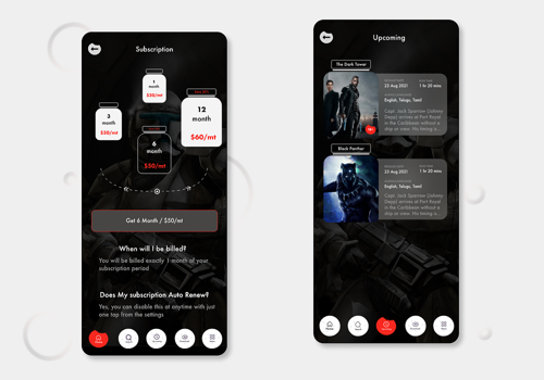 UX/UI Design Package Example: Mobile OTT App Design & Development