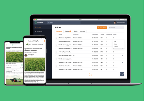 Mobile App Development Package Example: Airfarm — mobile apps for farmers