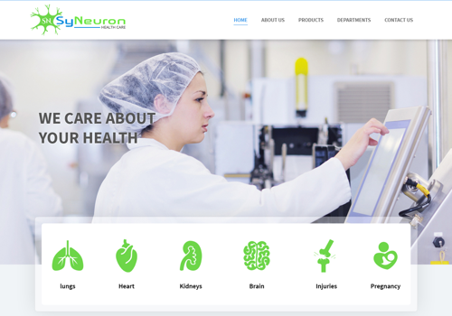 Web Design Package Example: Health Care Products