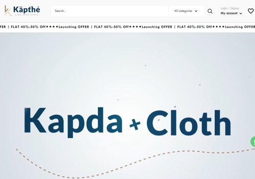 Web Design Package Example: Kapthe Clothing: eCommerce Shopify Clothing Store