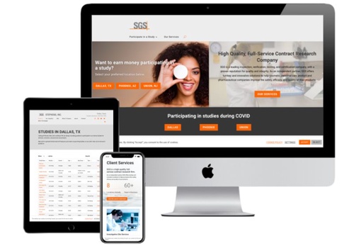 Web Design Package Example: SGS Clinical Studies - Research Company