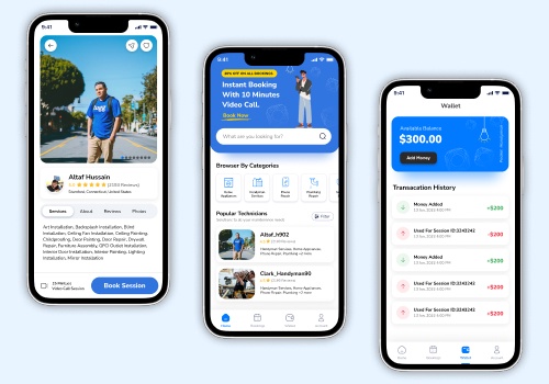 UX/UI Design Package Example: PocketHandyman - Mobile App Development