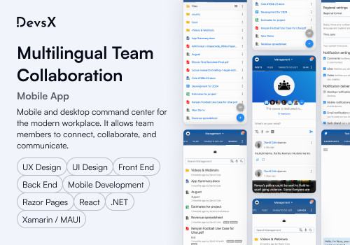 Mobile App Development Package Example: Mobile × Desktop | Multilingual team collaboration