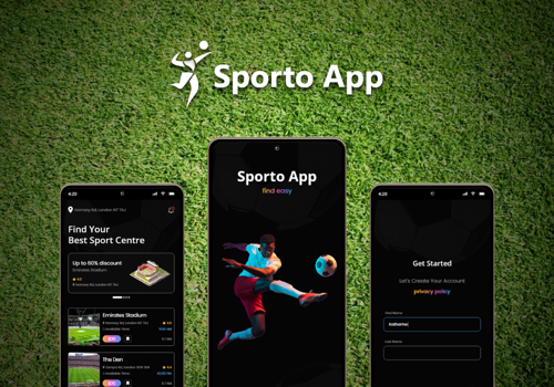 Mobile App Development Package Example: Sporto App - Find your best sports centre