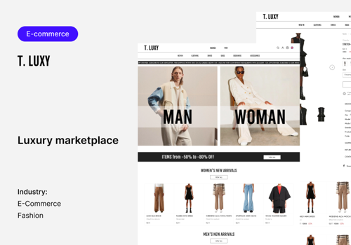 UX/UI Design Package Example: Online store of branded clothing