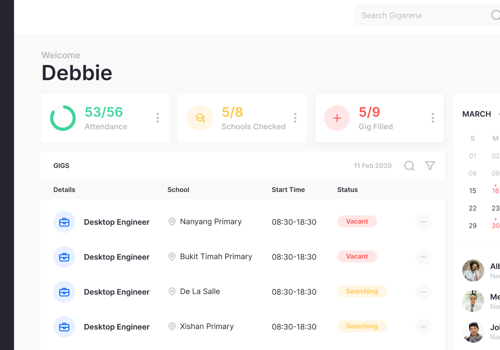 UX/UI Design Package Example: GigArena
