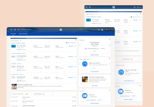 Web Design Package Example: Chase - credit card payments