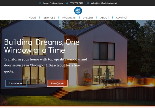 Web Design Package Example: Website design for Window & Door company