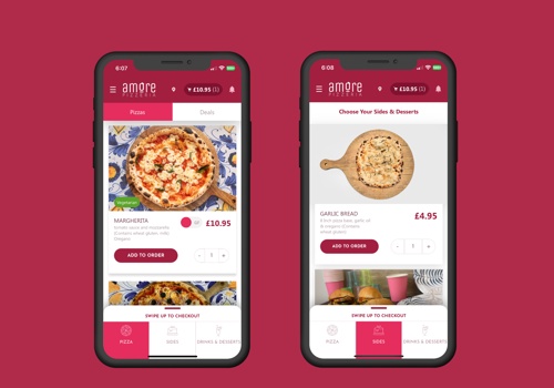 Mobile App Development Package Example: Amore Pizzeria