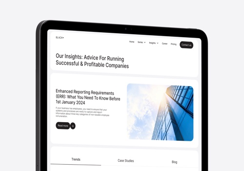 Web Design Package Example: BLACK - Business Services Website