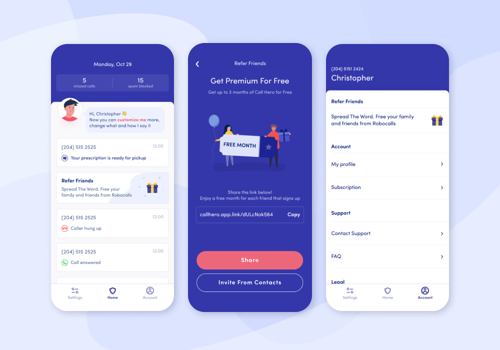 UX/UI Design Package Example: Callhero