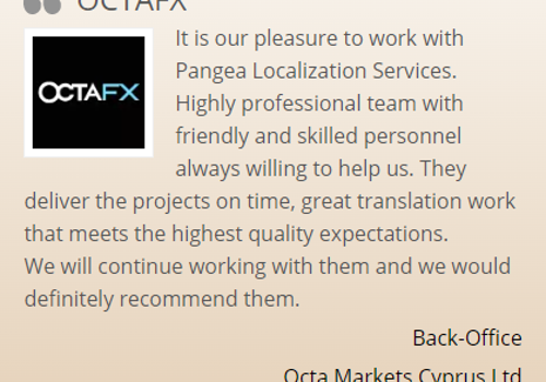 Translation Package Example: Financial Localization Services