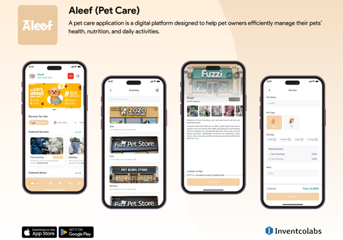 Mobile App Development Package Example: Aleef - Pet Care App