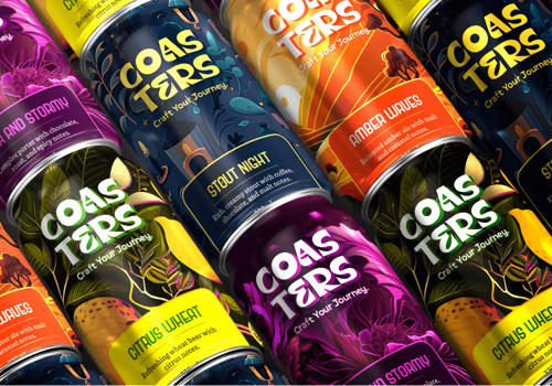 Branding Package Example: Coasters: Branding & Packaging