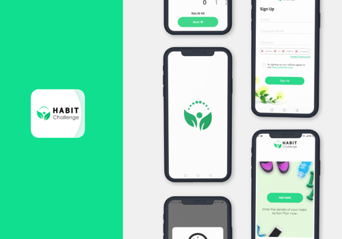 UX/UI Design Package Example: THE HABIT CHALLENGE APP