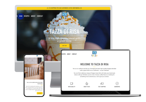Web Design Package Example: Tazza Di Risa - E-Commerce Website Creation