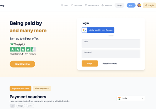 Custom Software Development Package Example: OnlineJobs - Make Money Online