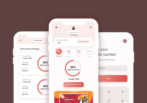 UX/UI Design Package Example: Telecom Self Care App