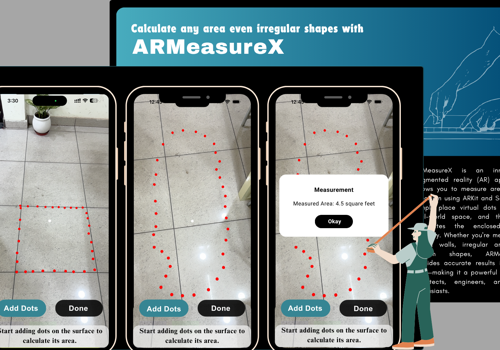 Mobile App Development Package Example: ARMeasureX: Measure any area even irregular areas