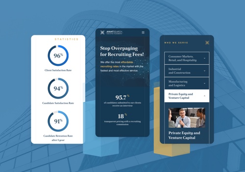 Web Design Package Example: Avant Search website redesign