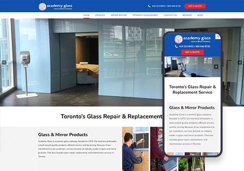 Search Engine Optimization Package Example: Academy Glass