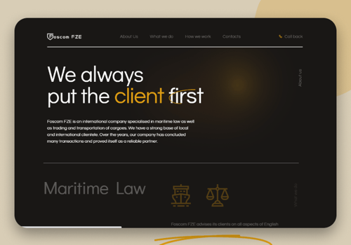 Web Development Package Example: Foscom FZE | Trading, maritime and law company