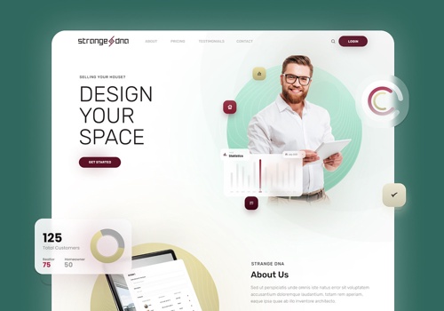 Web Design Package Example: Homepage Design for Home Staging SAAS Company