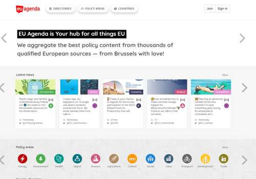 Custom Software Development Package Example: EuAgenda - Policy Aggregator