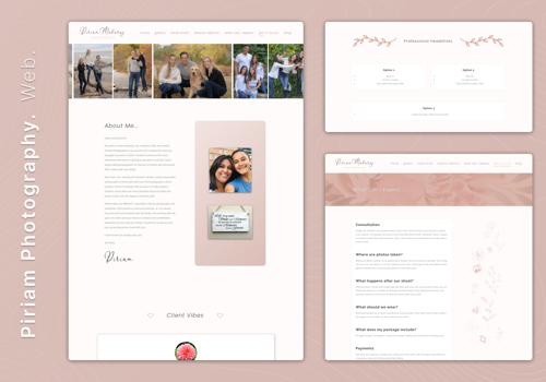 Web Design Package Example: Piriam Maharaj Photography
