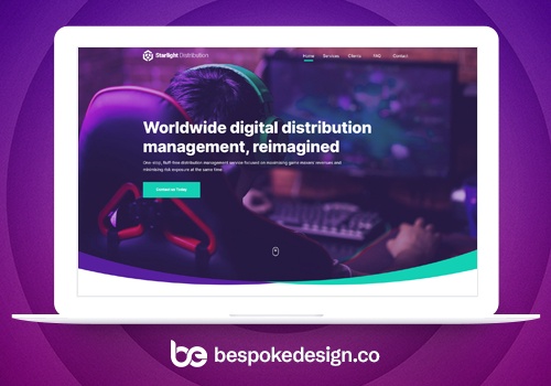 Web Design Package Example: Video Games Distribution Company website