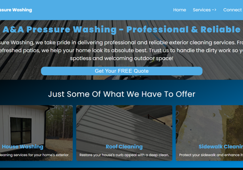 Branding Package Example: A&A Pressure Washing Website
