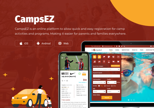 Mobile App Development Package Example: CampsEZ- Quick & Easy Registration Online