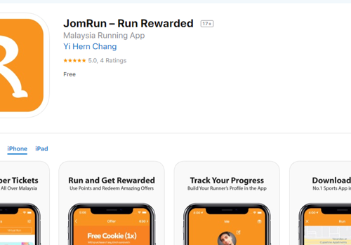 Mobile App Development Package Example: JomRun
