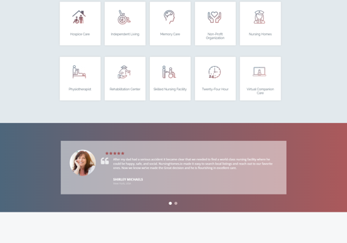 Search Engine Optimization Package Example: Nursing Home Directory Site