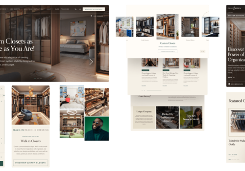 Web Design Package Example: Closet Factory – web for a custom storage system