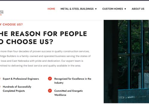 Web Design Package Example: Oak Ridge Builders Website & SEO Services