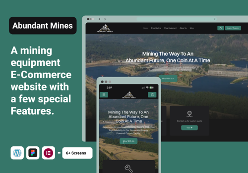 Web Design Package Example: Unique E-commerce Solution for miners